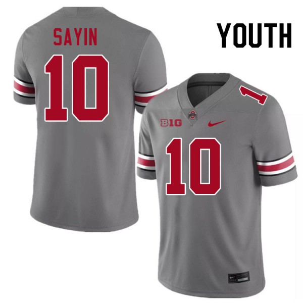 Youth Ohio State Buckeyes #10 Julian Sayin Grey Nike Stitch Jersey