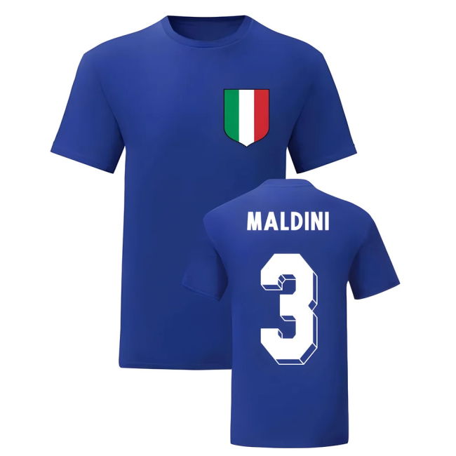 Paolo Maldini Italy National Hero Tee\'S (Blue) Worldcup