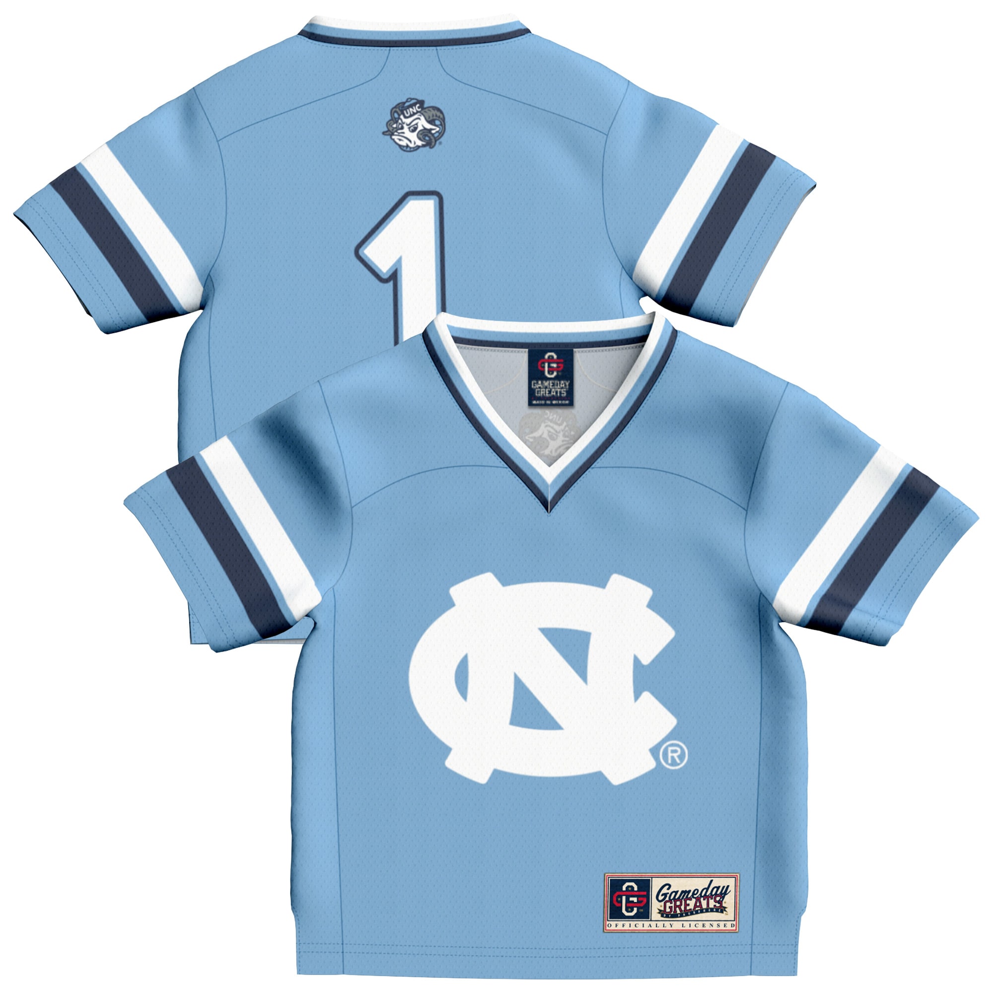 [NJP] North Carolina Tar Heels GameDay Greats Toddler Lightweight Collegiate Football Fashion Jersey - Carolina Blue