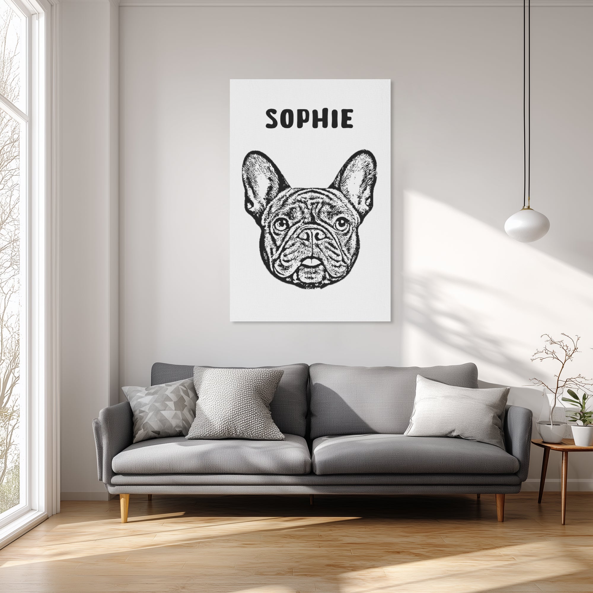 Comfortable Milo - Personalized Vertical Canvas Painting for Daily Life