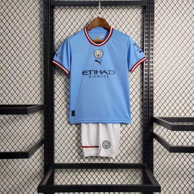2022-2023 Kids Manchester City Jersey retro kit