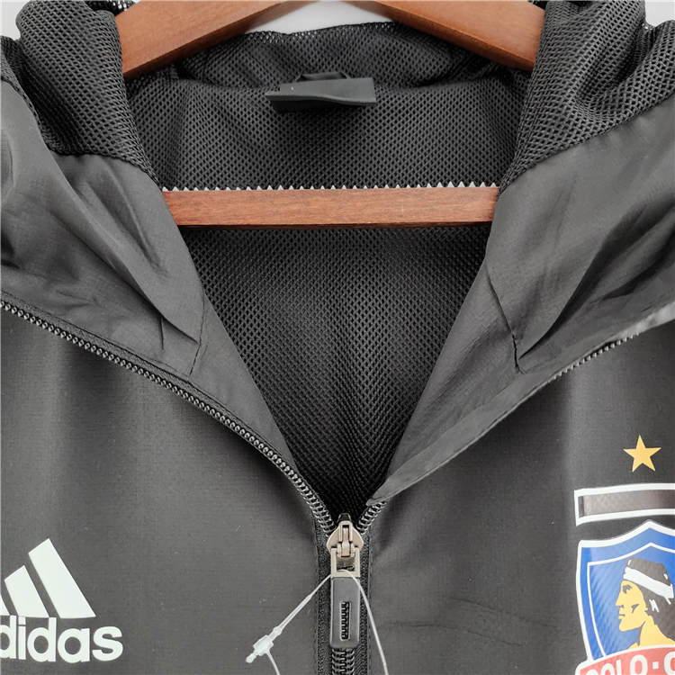 High Quality Performance Driven 2023 Colo-Colo Black Windbreaker
