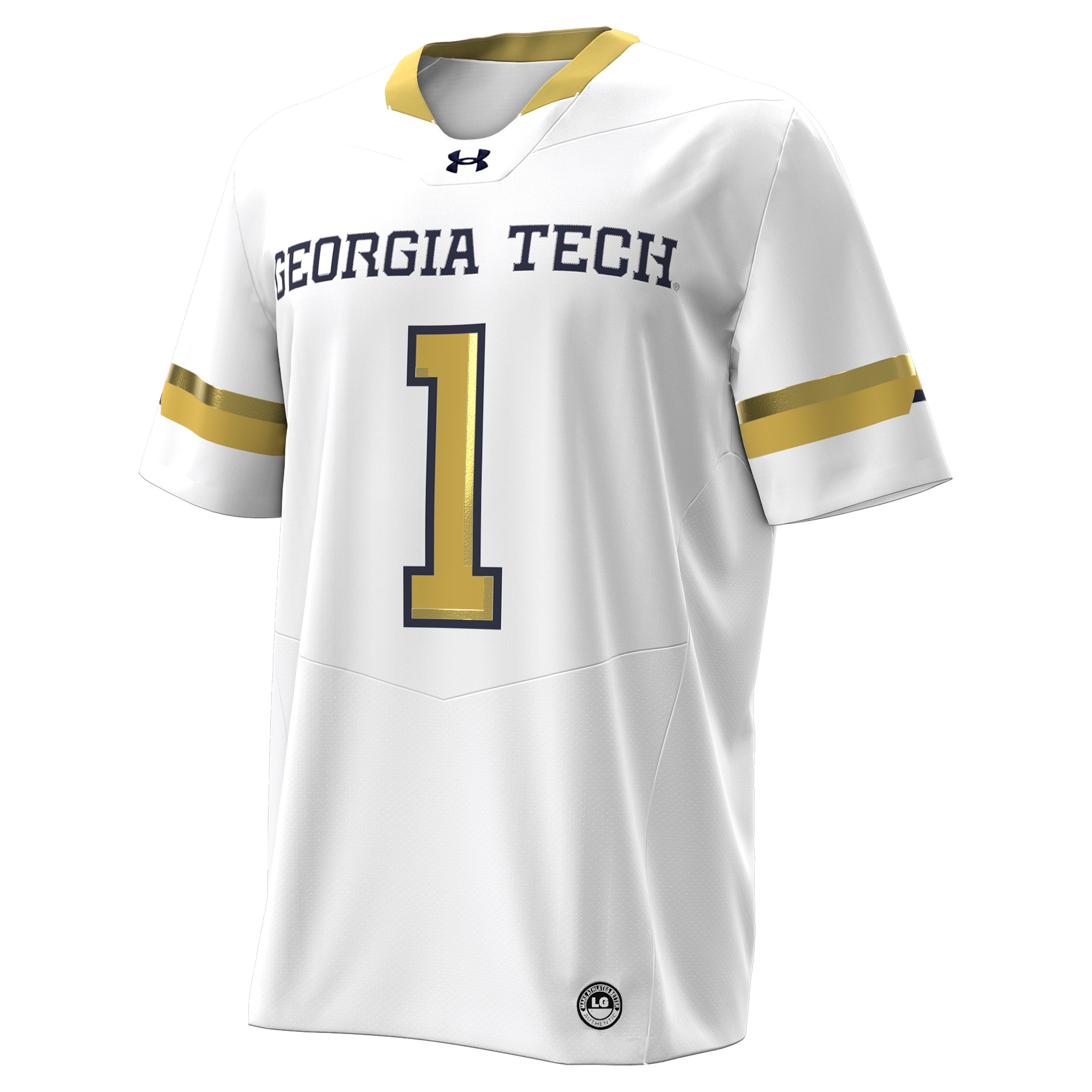 #1 Georgia Tech Yellow Jackets Away Replica Football Jersey - White