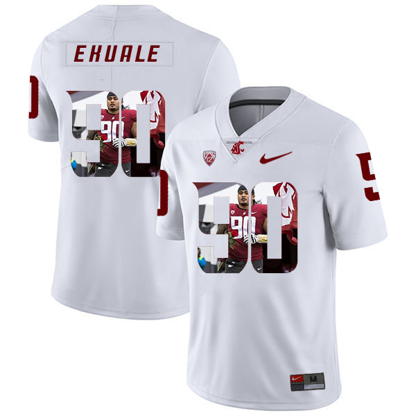 Men's None #90 Daniel Ekuale White 2024 stitched away jersey Jersey
