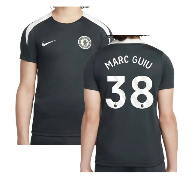 2025-2026 Chelsea Strike Training Shirt (Green) - Kids (Marc Guiu 3...