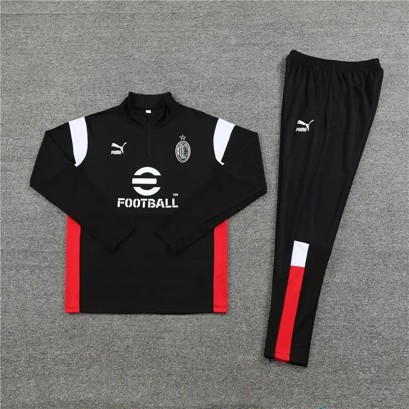 High Performance AC Milan 2324 Black Half Zipper Tracksuit