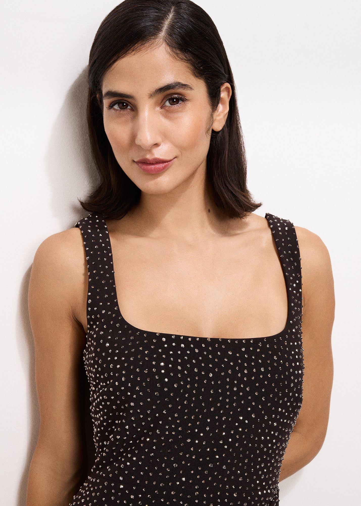 Suki Chocolate Hotfix Maxi Dress