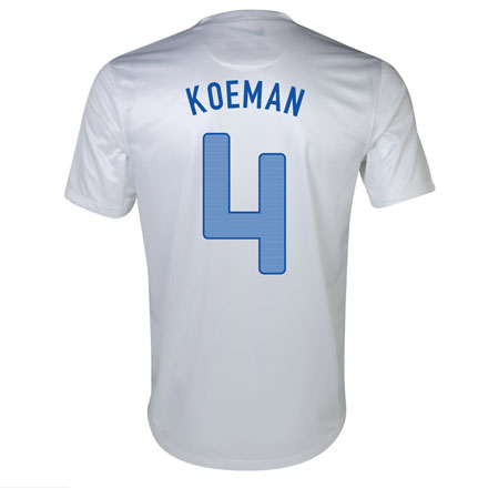 Comfort Fit 2013 Netherlands 4 Koeman Away White Jersey Shirt