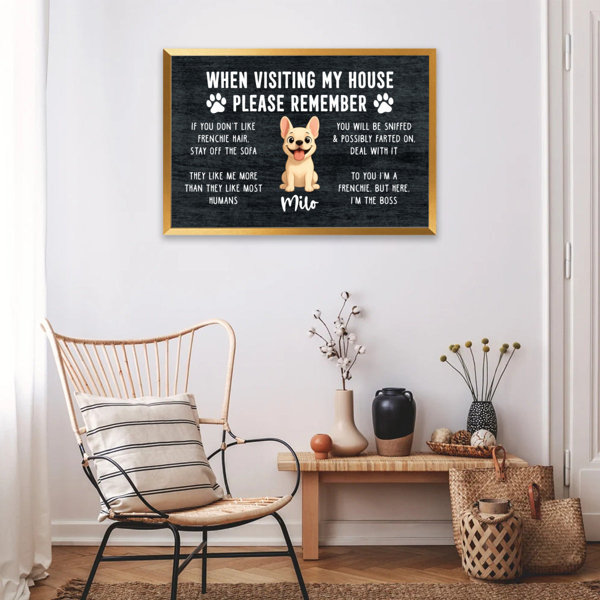 French Bulldog Ferocious Personalized Framed Poster • Wall Decoration Durable Dog Item