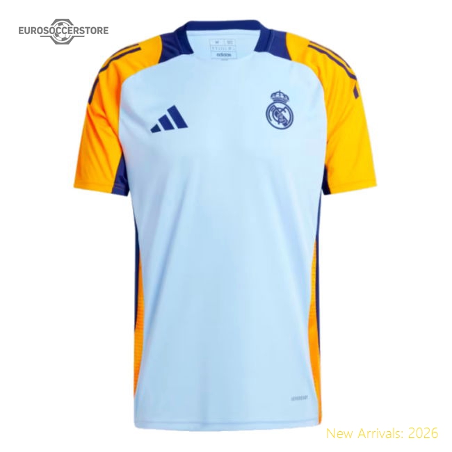 Official 2024-2025 Real Madrid Training Shirt (Glow Blue) (Mbappe 9)
