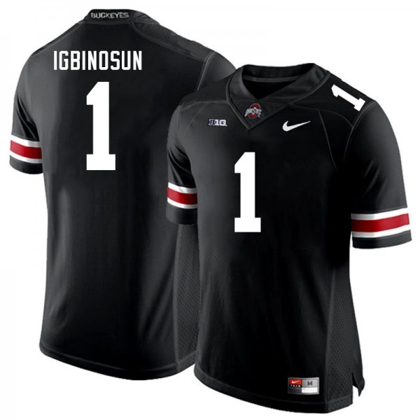 Men Ohio State Buckeyes #1 Davison Igbinosun Black Nike Stitch Jersey