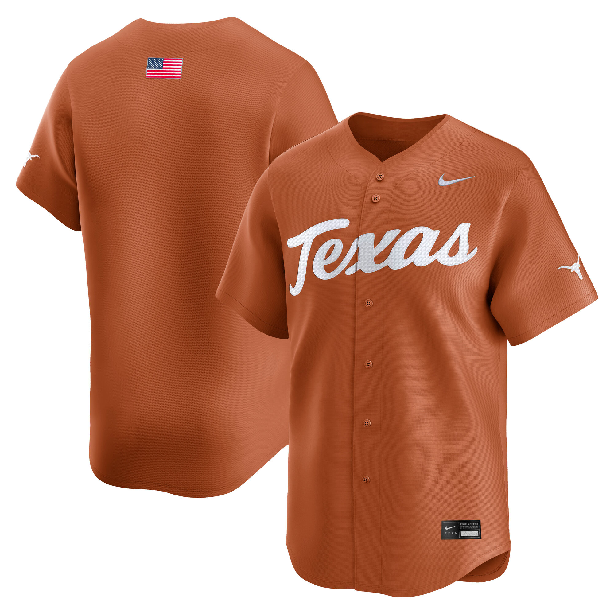 [NJP] Texas Longhorns Baseball Limited Jersey - Texas Orange