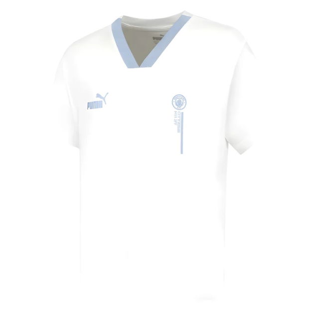 2023-2024 Man City FtblCulture Tee (White) - Kids (Limited Edition)