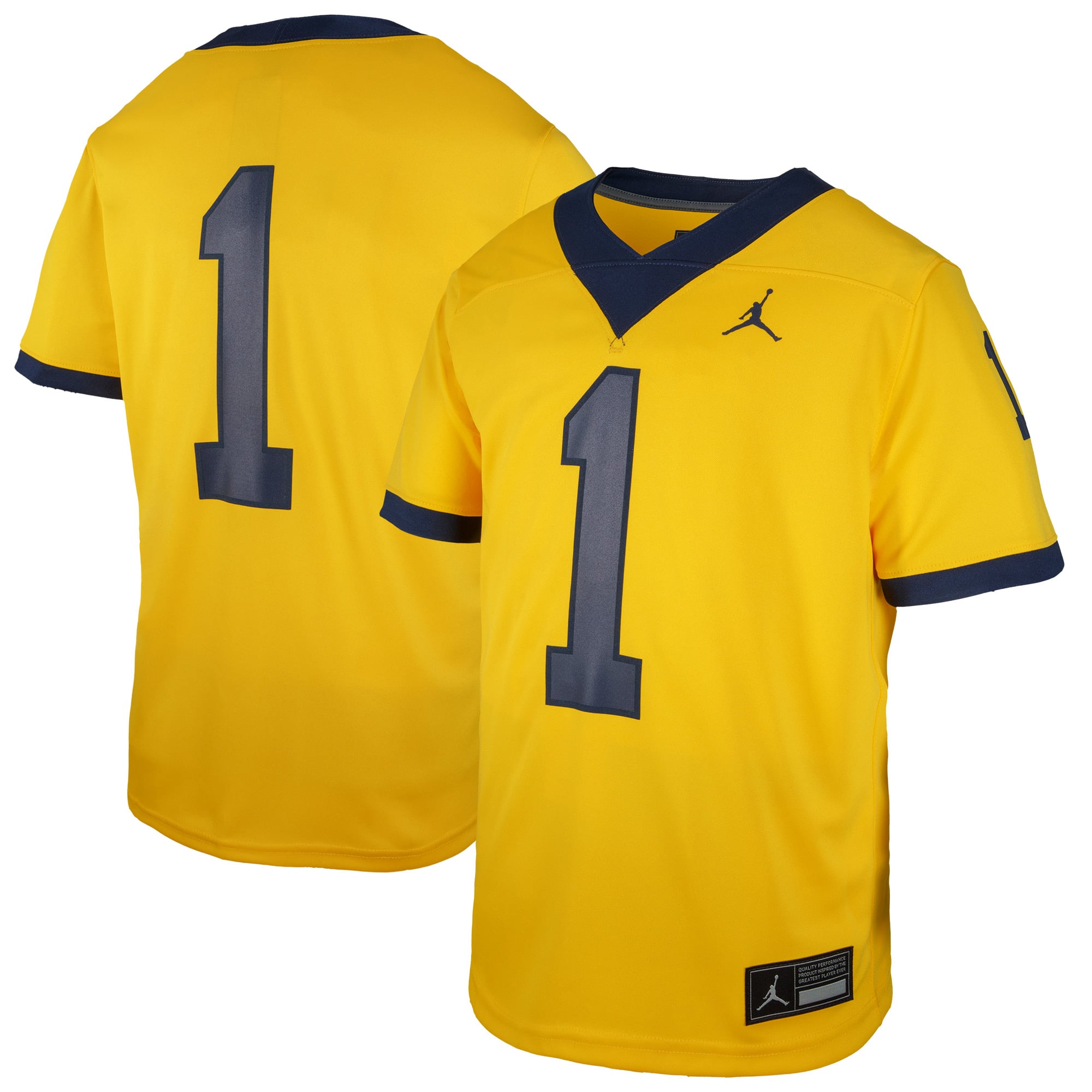 #1 Michigan Wolverines Jordan Brand Youth Untouchable Replica Game Jersey - Maize