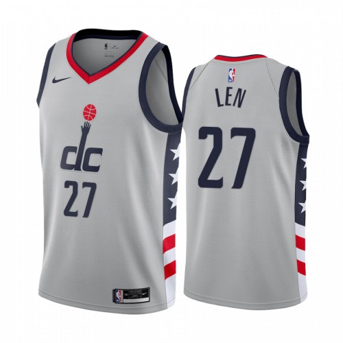 Wizards #27 Alex Len Top-Grade 2020 City NBA Jersey - Gray Swingman
