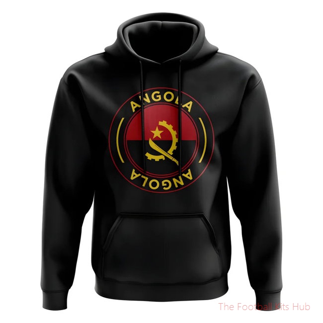 Men Angola Football Badge Hoodie (Black)