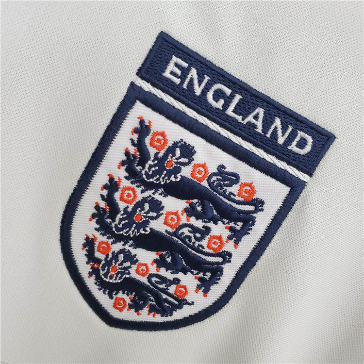 Moisture Wicking 2000 England Home White Retro Soccer Jersey Football