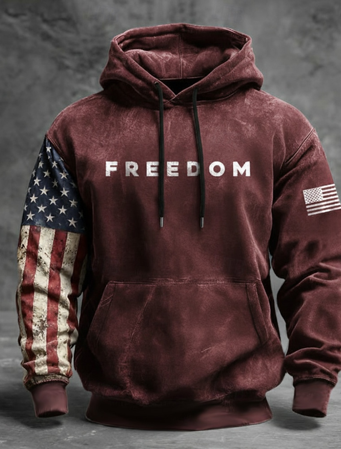 US America 250 Year Anniversary Men's American Flag Freedom Hoodie
