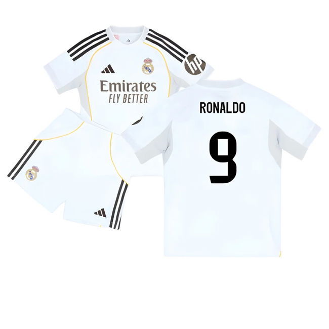 2025-2026 RM Home Football Shirt - Youth (Ronaldo 9) Stretch Fabric