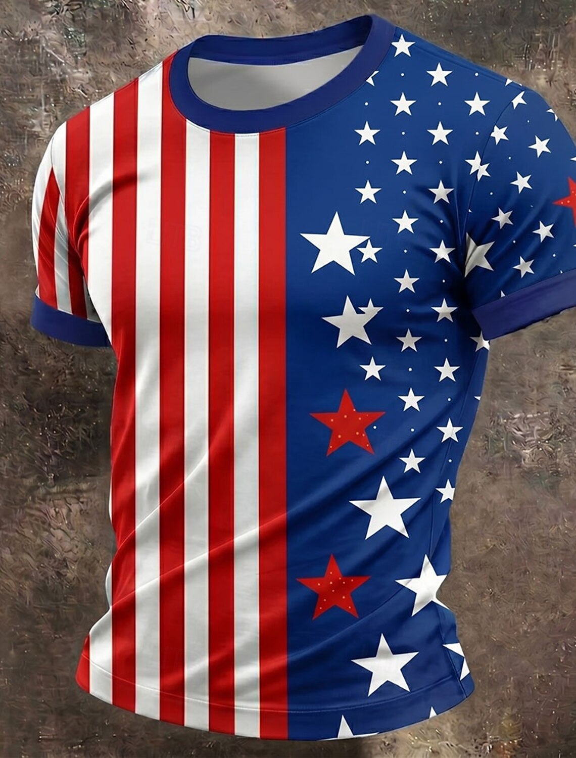 4th of July 2026 250th Men's Solid Color American US Flag T Shirt Short Sleeve T shirt 3D Print Crew Neck Shirt Vintage Retro Patriotic Daily Festival Blue Black Burgundy Summer Spring Clothing