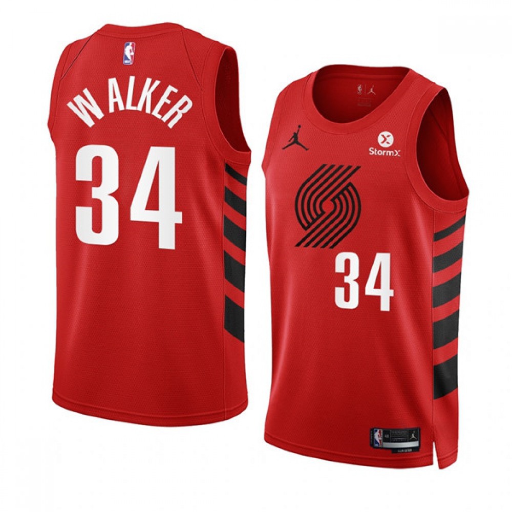 Vintage Men's Trail Blazers #34 Jabari Red Basketball Jersey