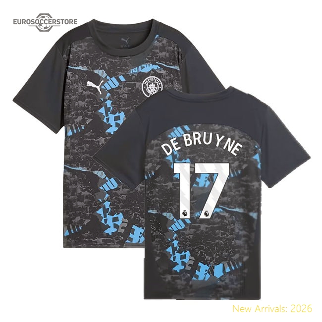 Comfortable Kids Man City De Bruyne Jersey 2024-2025 Lightweight
