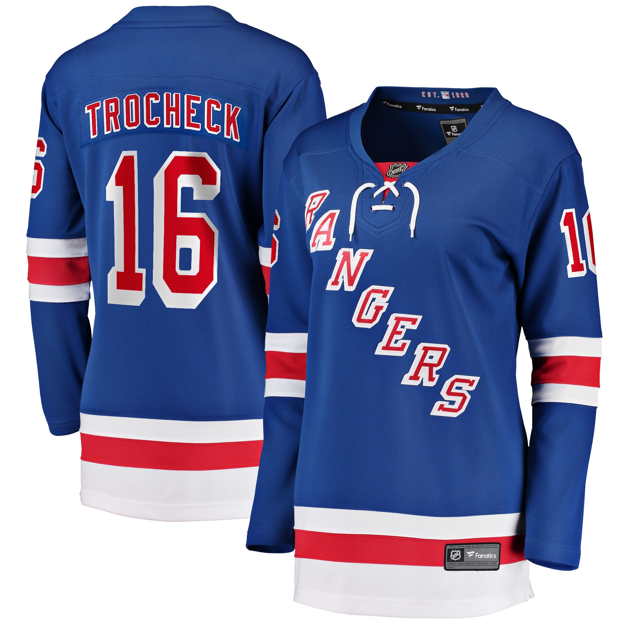 [LK] Vincent Trocheck New York Rangers Women's Home Breakaway Player Jersey - Blue