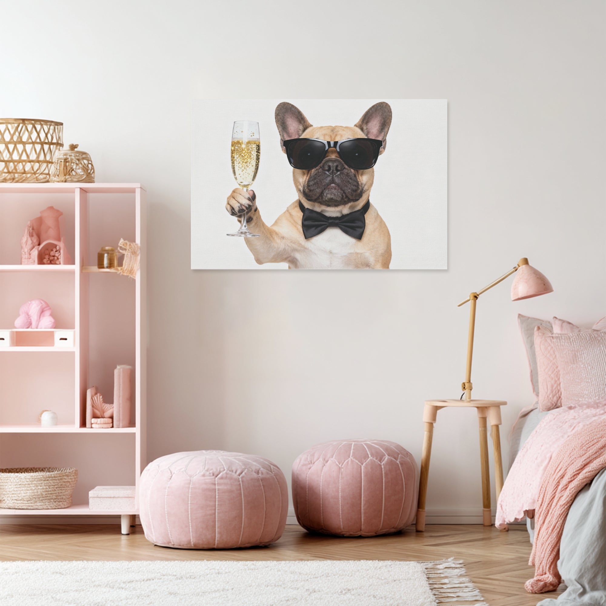 Trendy Premium Bailey - Adorable Frenchie Canvas Wall Art for Home Use