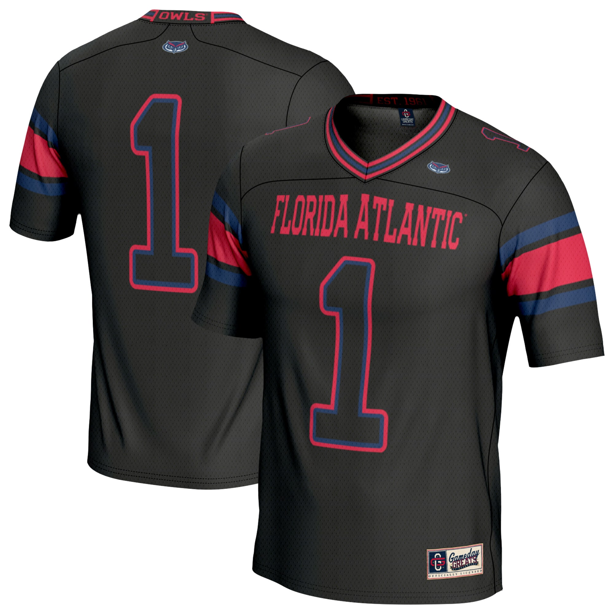 #1 Florida Atlantic Owls GameDay Greats Youth Lightweight 2026 Season Football Jersey - Black