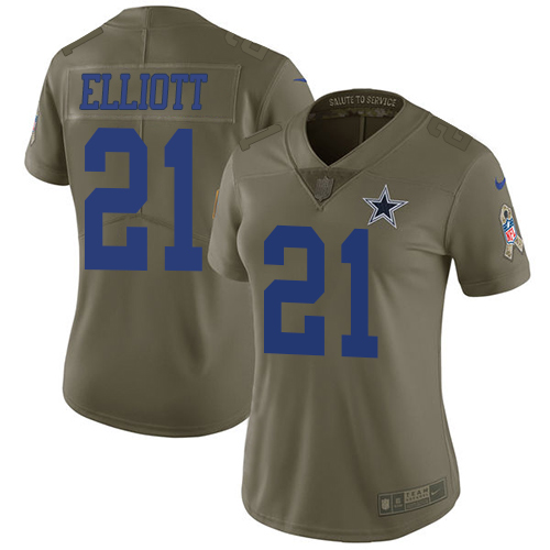 NFL DAL Cowboys #21 Ezekiel Elliott Team Color Limited Jersey - Aut...