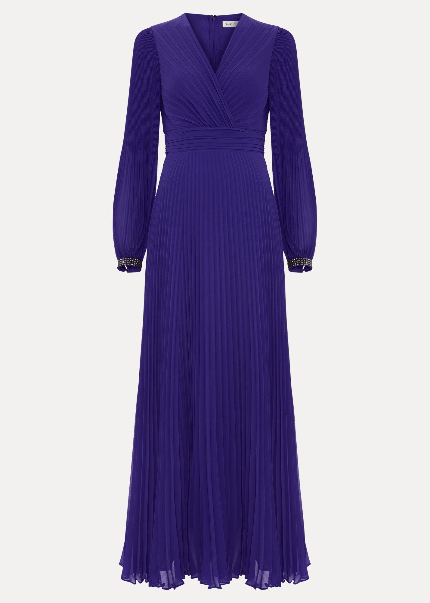 Vila Beaded Pleated Maxi Dress