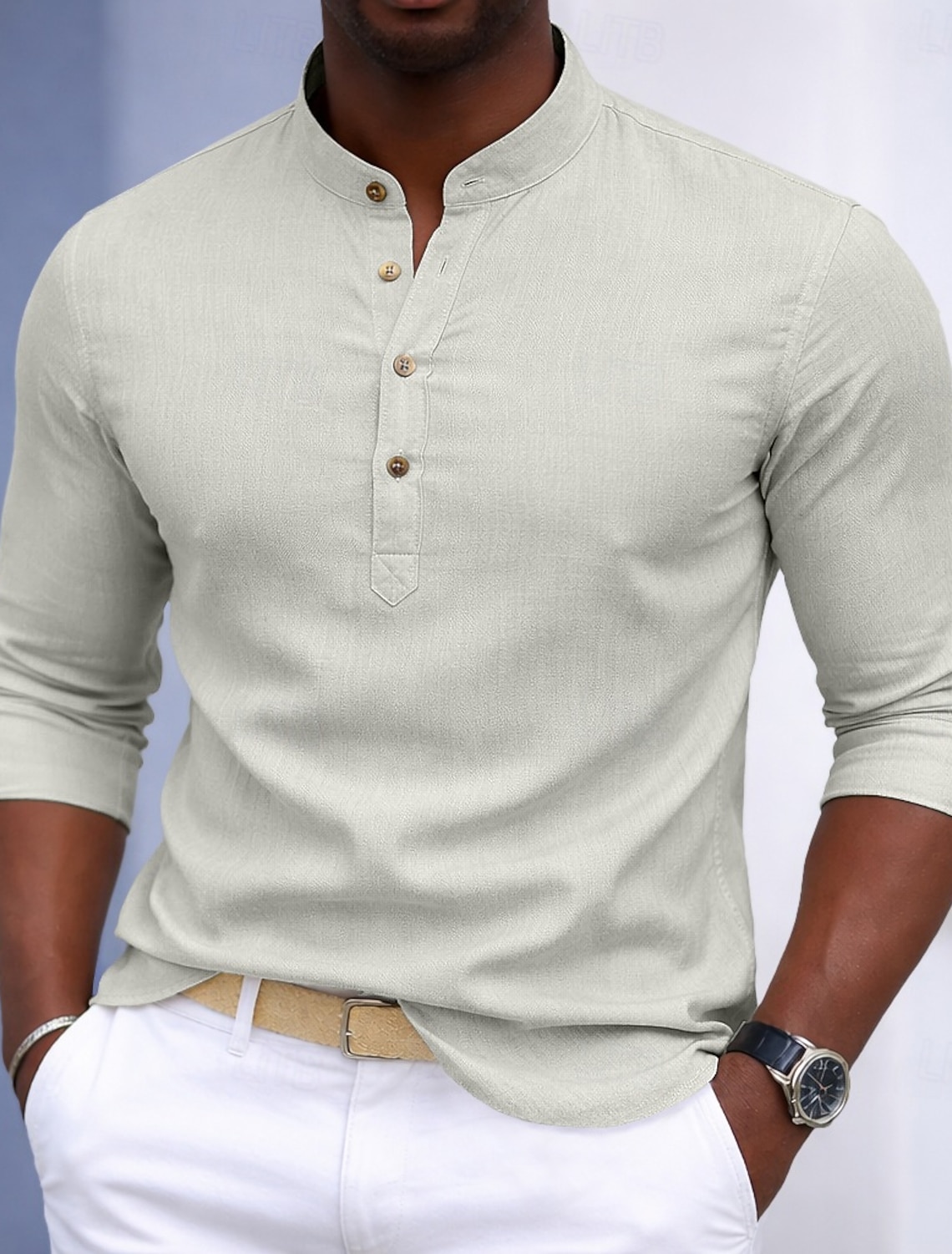 Men's Shirt Dress Button Up Pullover Solid Color Daily Business Black