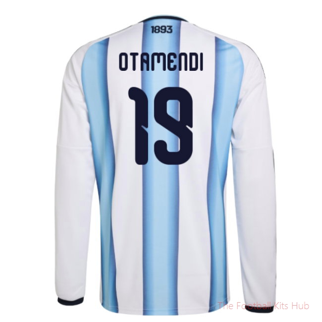 2026-2027 Argentina Long Sleeve Home Shirt (Otamendi 19)