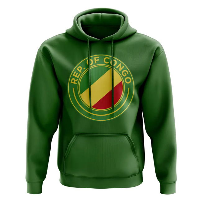Exclusive-Design Congo Republic Football Badge Hoodie (Green)