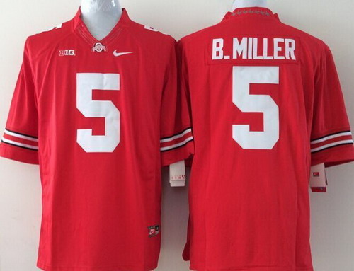Men's OSU Buckeyes Red 2014 official Baxton Miller #5 home jersey