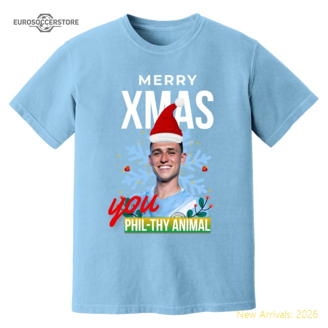 Professional Performance Phil Foden Christmas T-Shirt Sky