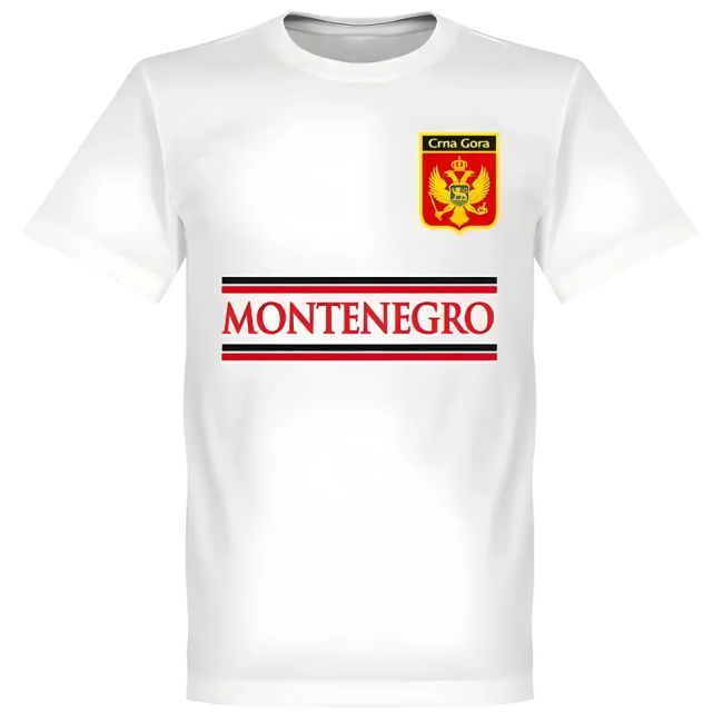 Montenegro Team T-Shirt - White Oranje Quality Premium Oranje