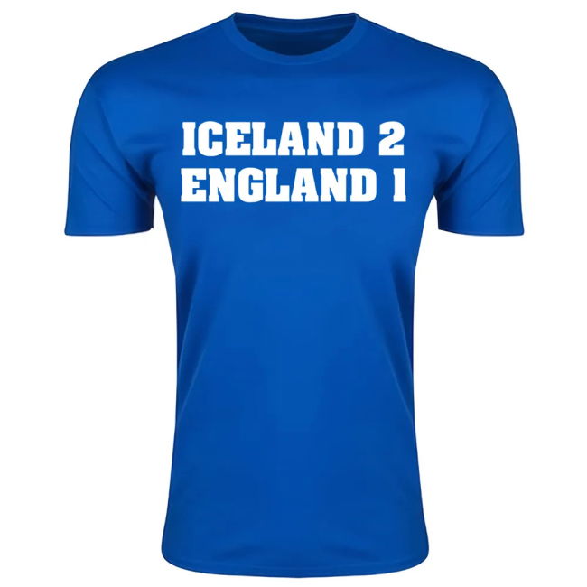 Iceland 2 England 1 T-Shirt (Blue) Premium Euro Premium