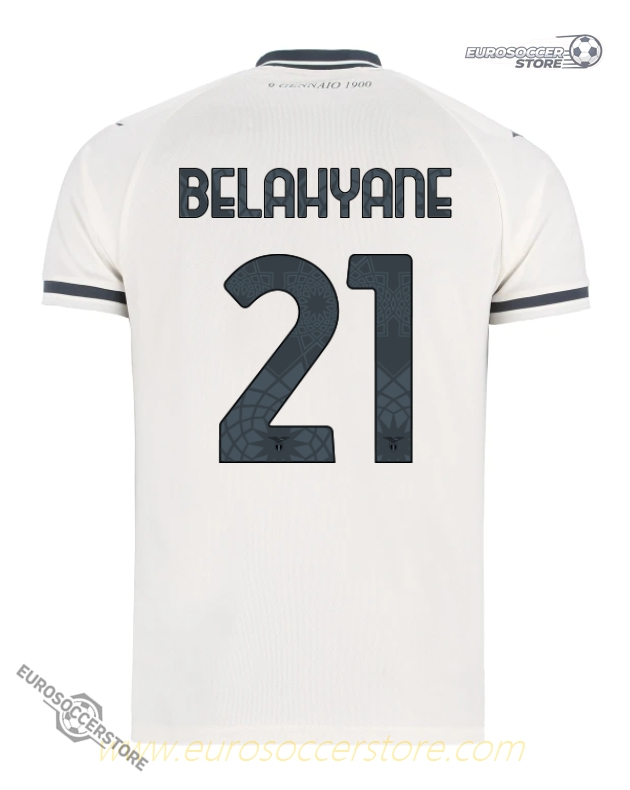 BELAHYANE's 2025-26 Lazio Away Jersey with the Number 21