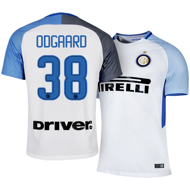 Inter Milan Away 201718 38 Jens Odgaard Soccer Jersey Shirt -