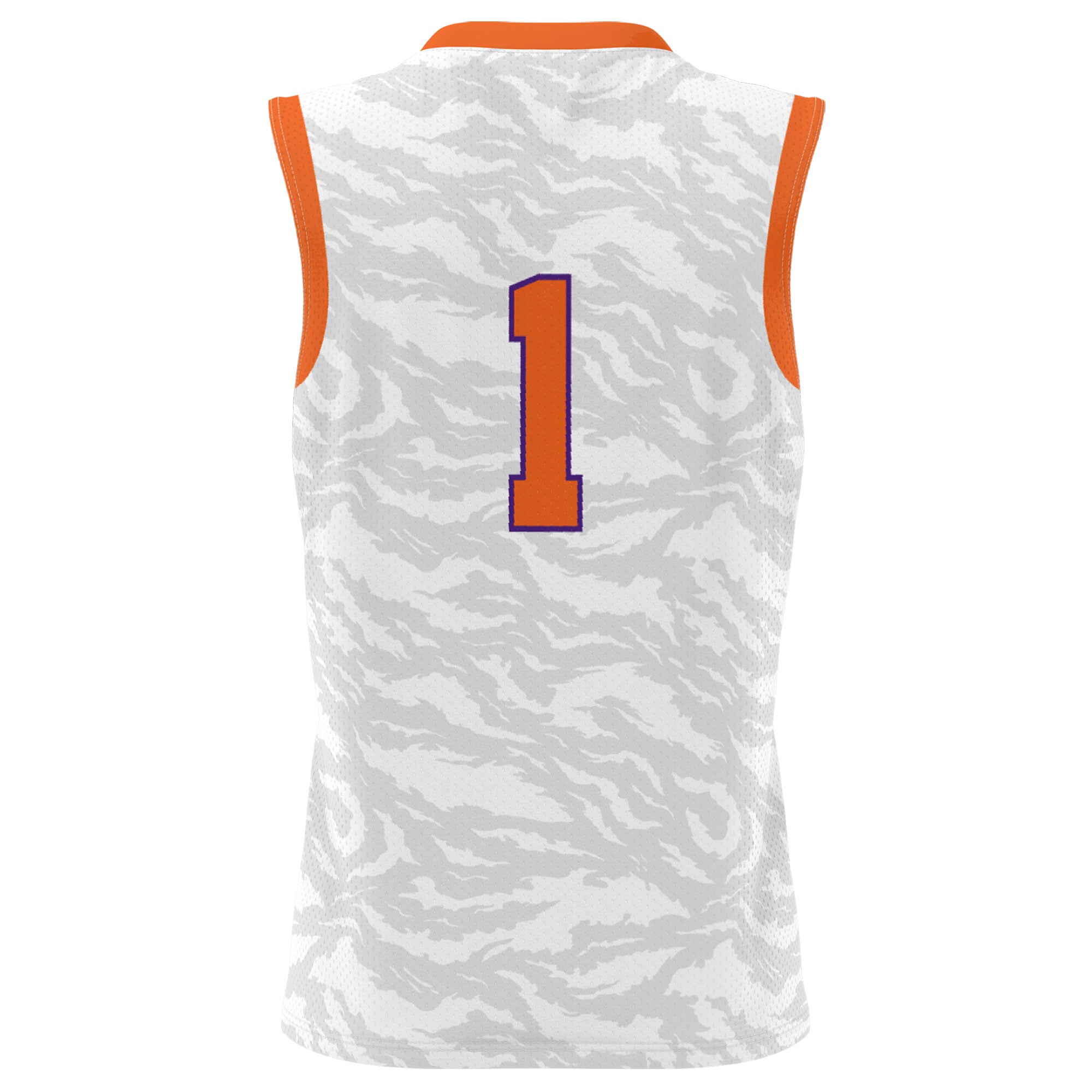 [NJP] Clemson Tigers GameDay Greats Youth Tiger Print Lightweight Basketball Jersey - White