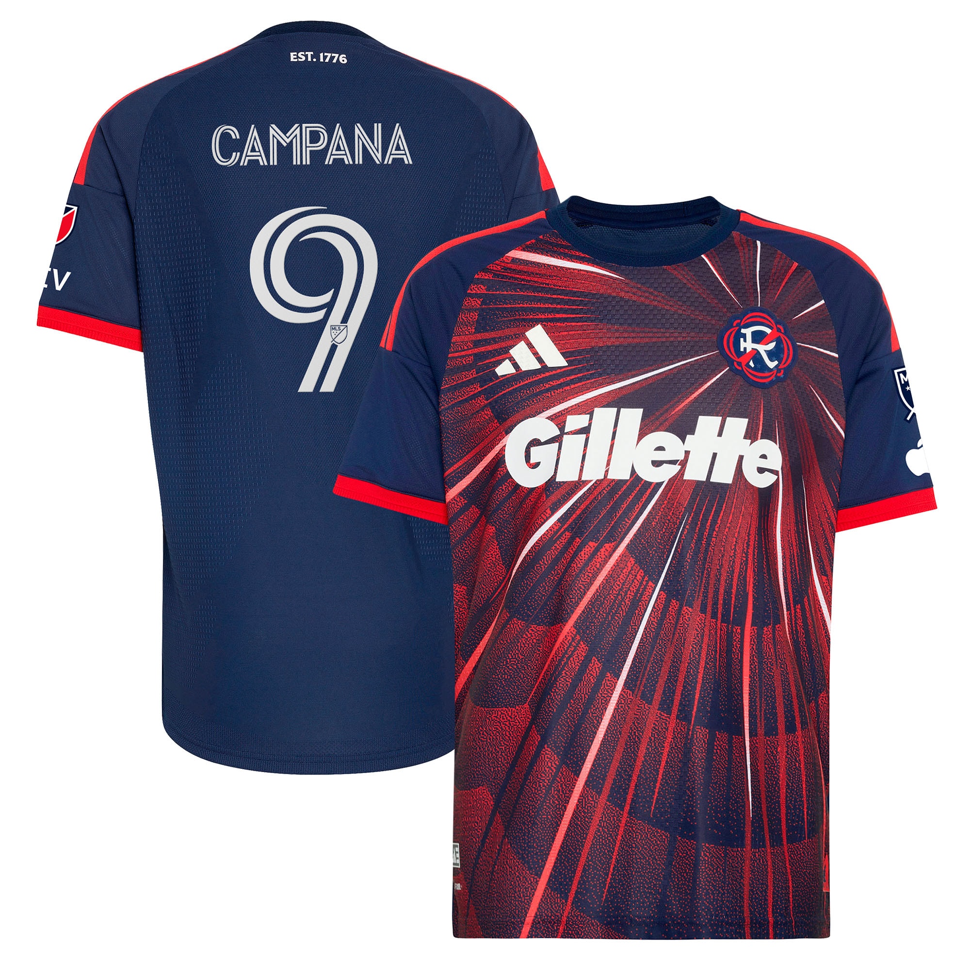 [SJH] Leonardo Campana New England Revolution 2026 Independence Day On-Field Authentic Patch Jersey - Blue