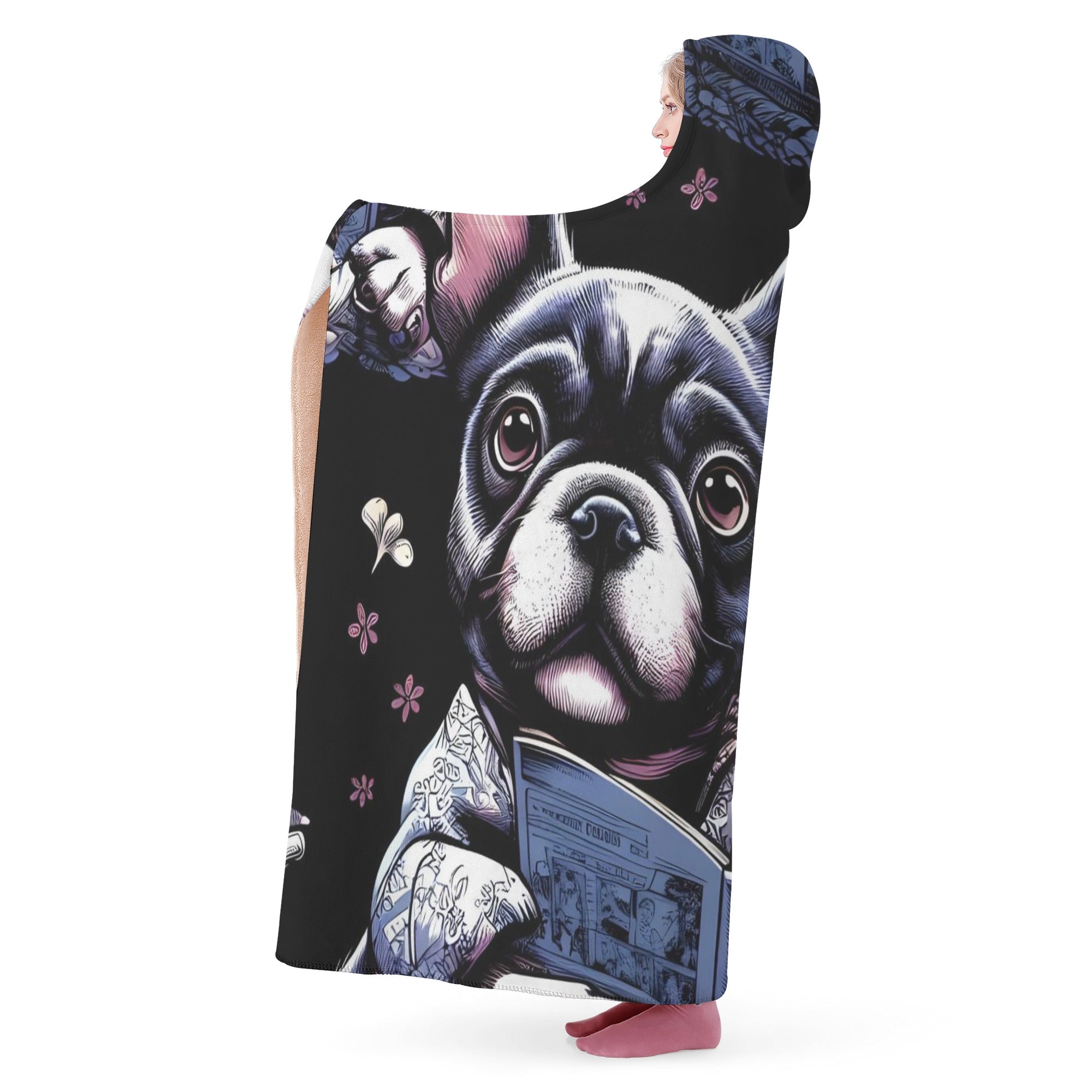 French Bulldog Bubba Hooded Blanket Cute Frenchie Essential