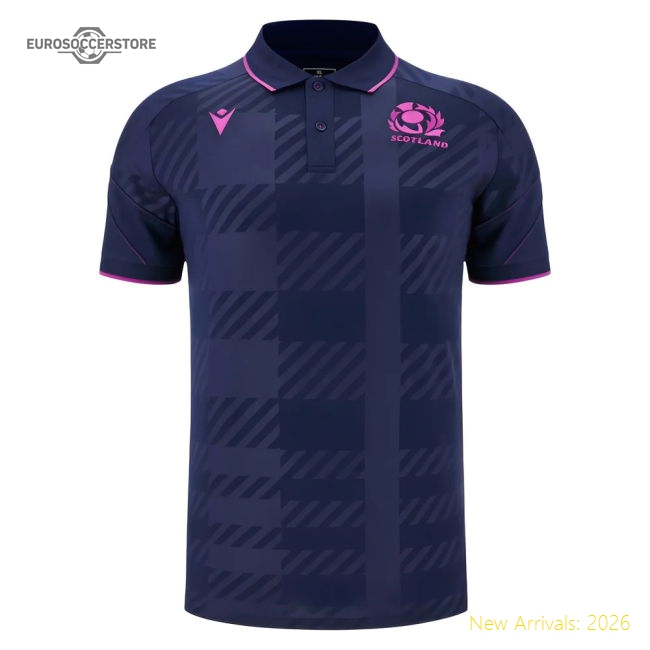 2025-2026 Scotland Rugby Travel Polo Shirt (Navy) - Kids
