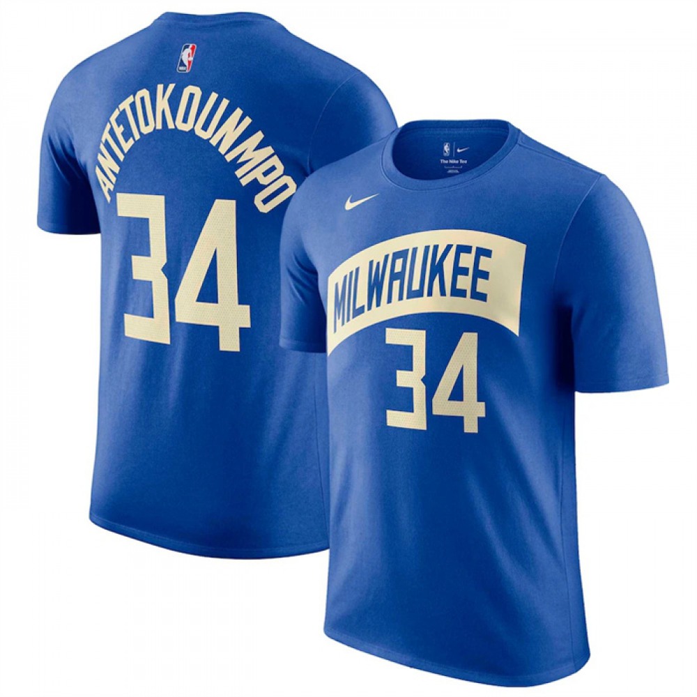 Fan Favorite Durable Men's MIL #34 Giannis Blue Basketball Jersey