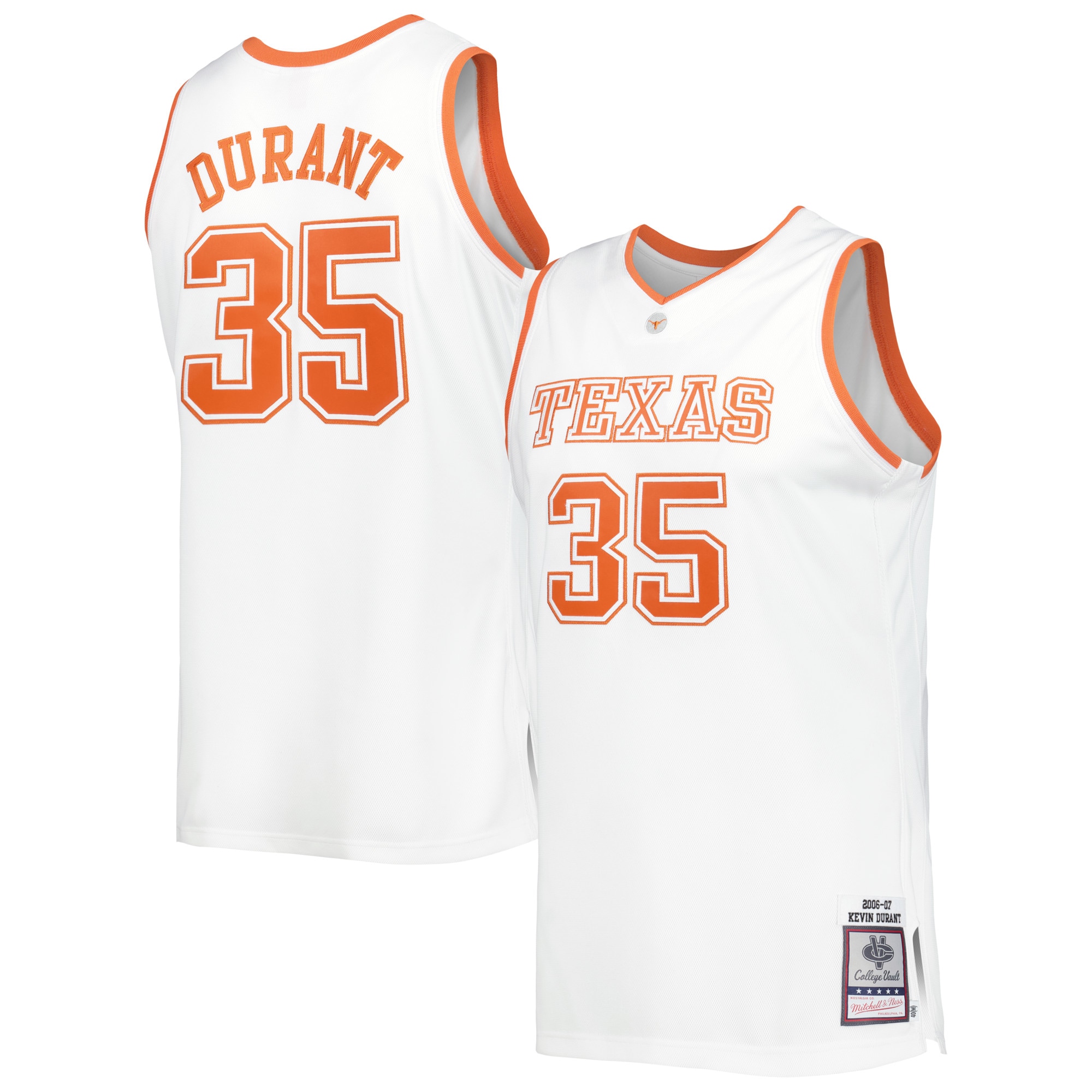 [NJP] Women's Kevin Durant #35 Texas Longhorns 2006/07 Throwback Jersey - White