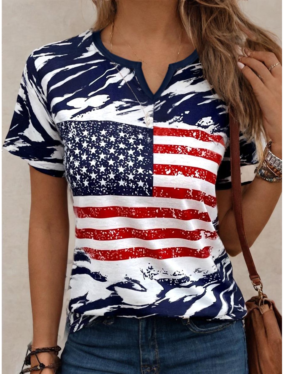 Independence Day Patriotic Women's Camisole Tank Top Flag Sleeveless Sleeveless V Neck Daily Red Summer