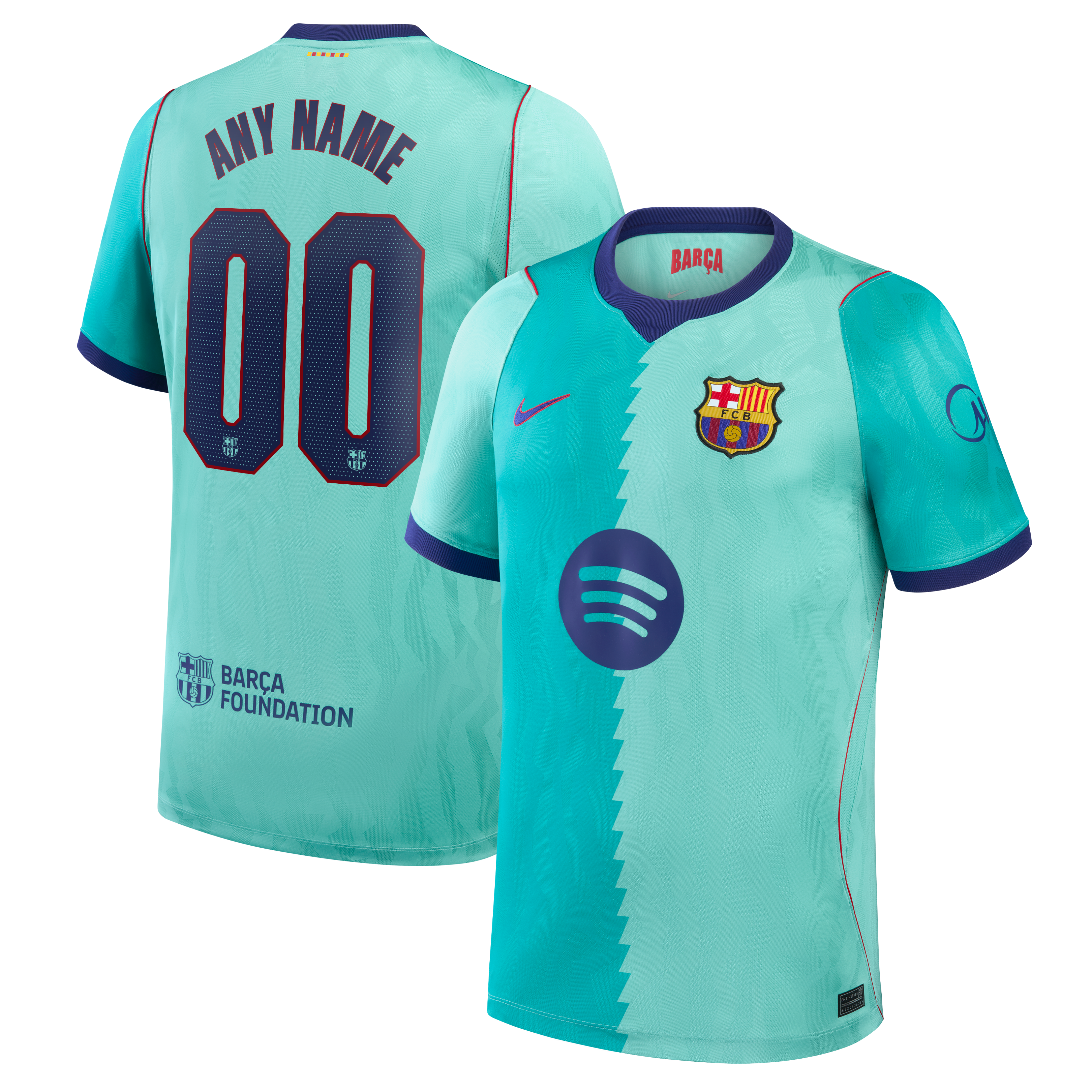 [SJH] Barcelona 2026/27 Third Stadium Replica Custom Jersey - Turquoise