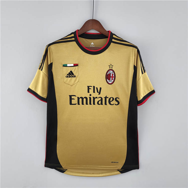 AC Milan 13-14 Retro Gold Football Shirt Soccer Jersey - Official