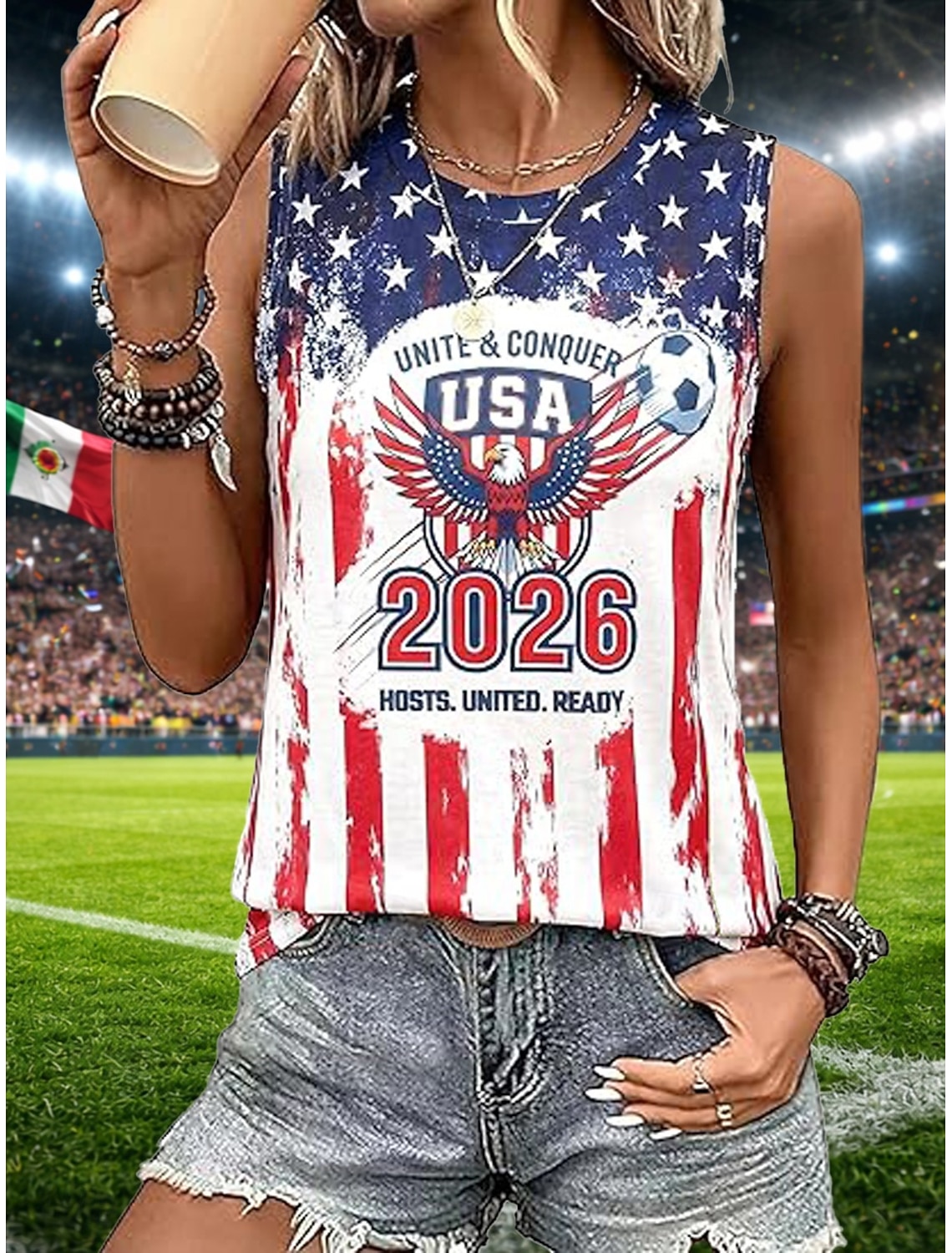 American Independence Day Women's Mini Dress Sundress T Shirt Dress Tee Dress A Line Dress Casual Daily Regular Fit Flag Short Sleeve Crew Neck V Neck Blue Navy White Summer
